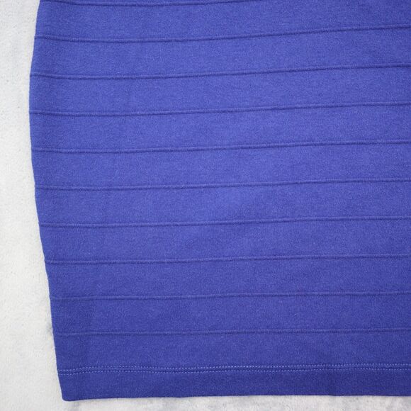 Basic House Skirt Womens M Blue Straight Pencil Knit Solid Elastic Waist Pull On - Picture 12 of 14